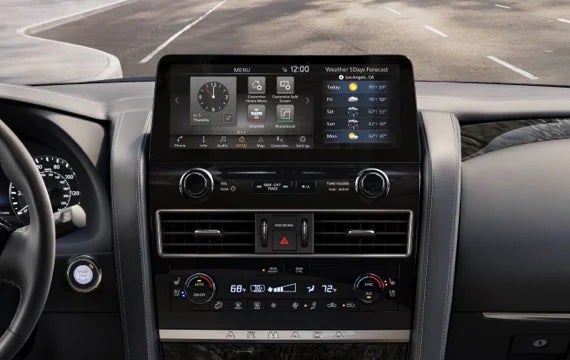 2023 Nissan Armada touchscreen and front console | Mike Rezi Nissan Atlanta in Atlanta GA
