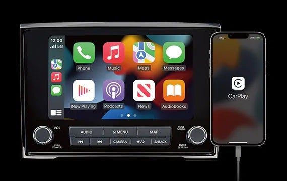 Stay connected with a standard 8" touch-screen display 2023 Nissan Titan | Mike Rezi Nissan Atlanta in Atlanta GA